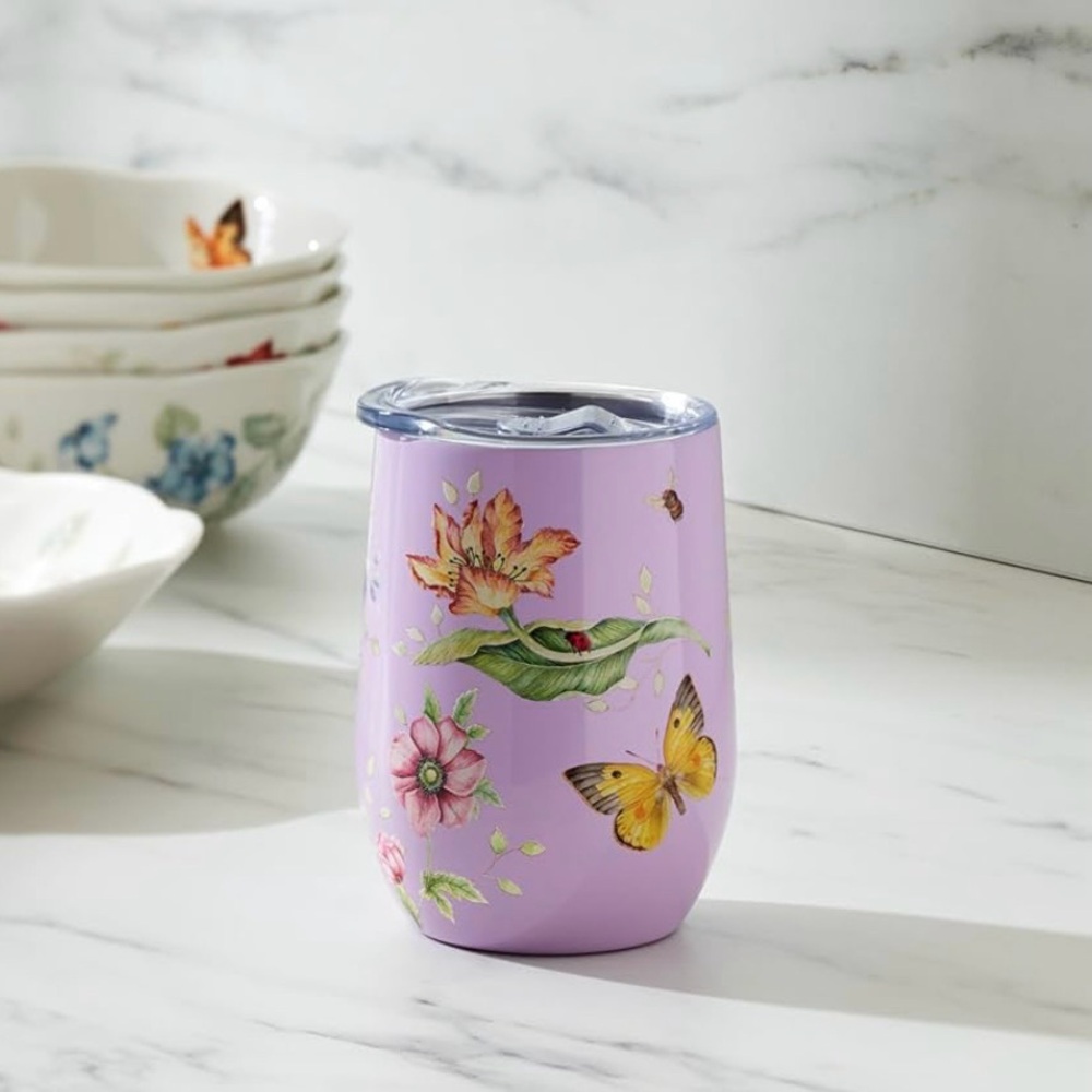 Butterfly Meadow 🦋🌸 Insulated Tumbler - Purple
